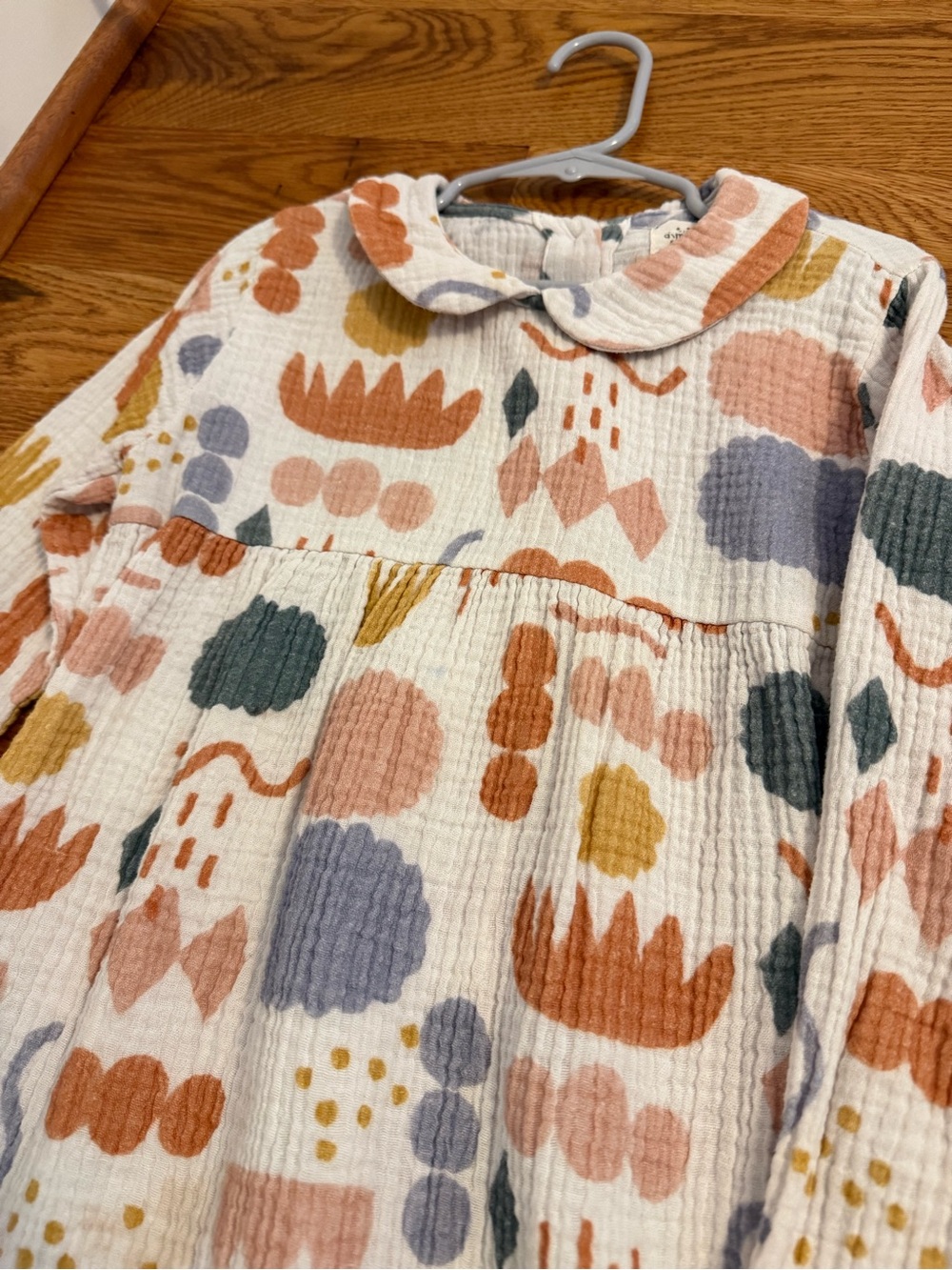 Aimama Girl’s Dress Size 6/7 Years Muslin Fall Colors Peter Pan Collar - Picture 6 of 6